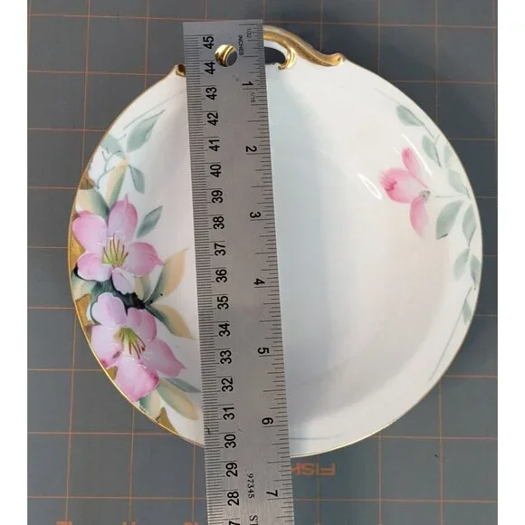 Noritake Azalea Bon Bon Dish 6.5" Floral Design Gold Handle Morimura mark - Picture 10 of 13
